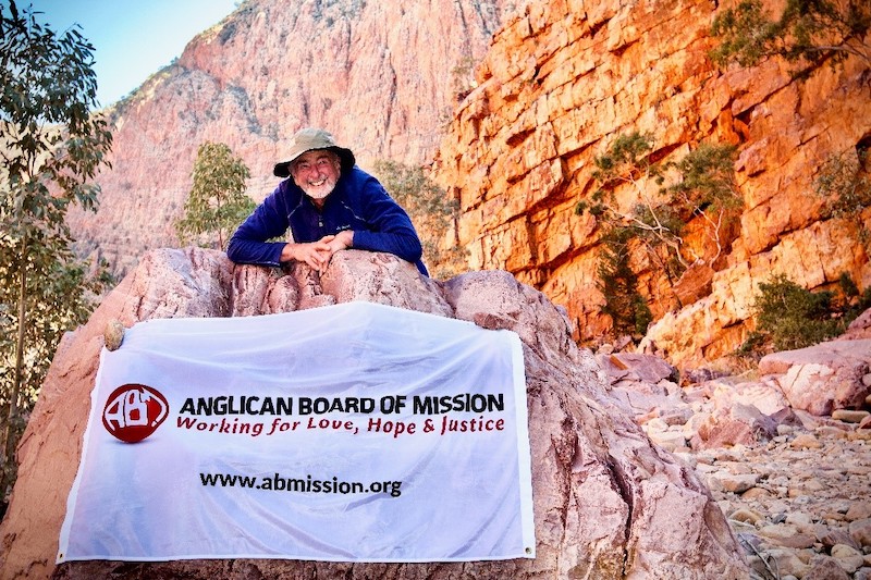 The Rev’d Warwick Cuthbertson in Ormiston Gorge during his ABM Larapinta Challenge ©Greg Henderson