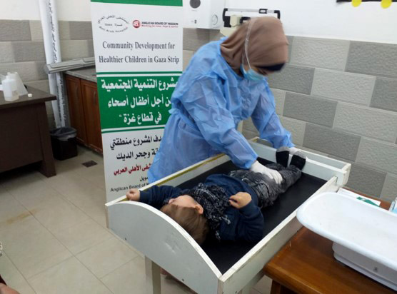 A child is screened for malnutrition at the Ahli Hospital ©Ahli Arab Hospital, Gaza