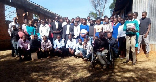 John, parish youth treasurer, pictured at a rally ©Diocese of Eldoret