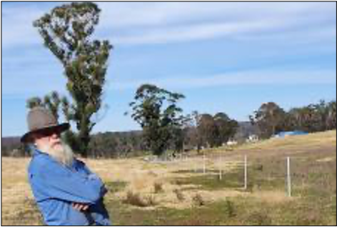 Brian relaxes after putting up new fencing using funds received from the ABM bushfire grant