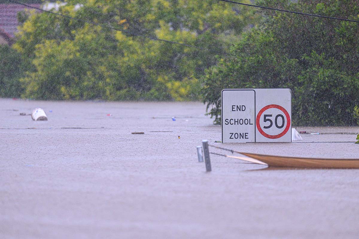 Street view outside a school after the flood damage in Eastern Australia - © Jaydon Daly. Images used with permission.