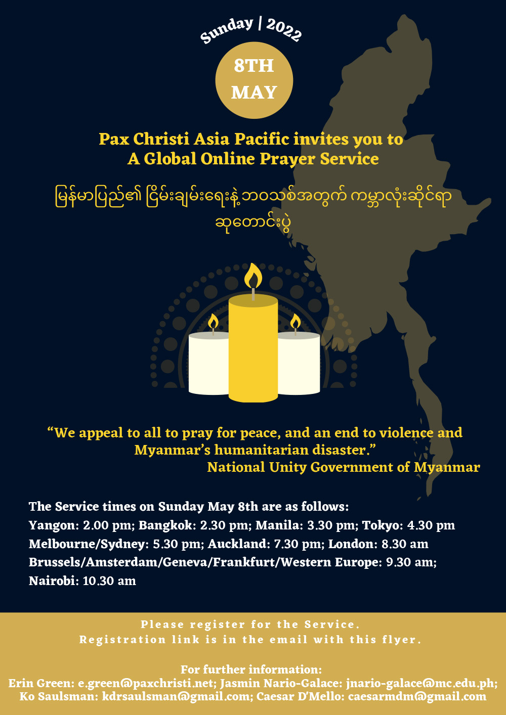 1. Global Prayer Service for Myanmar