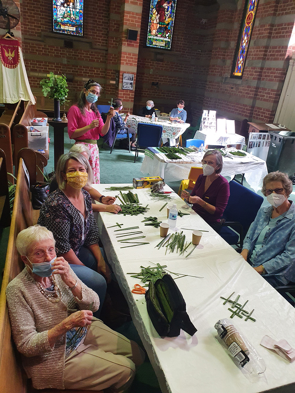 Palm Cross-making workshop participants in Adelaide. © Julia Denny-Demitriou. Used with permission.