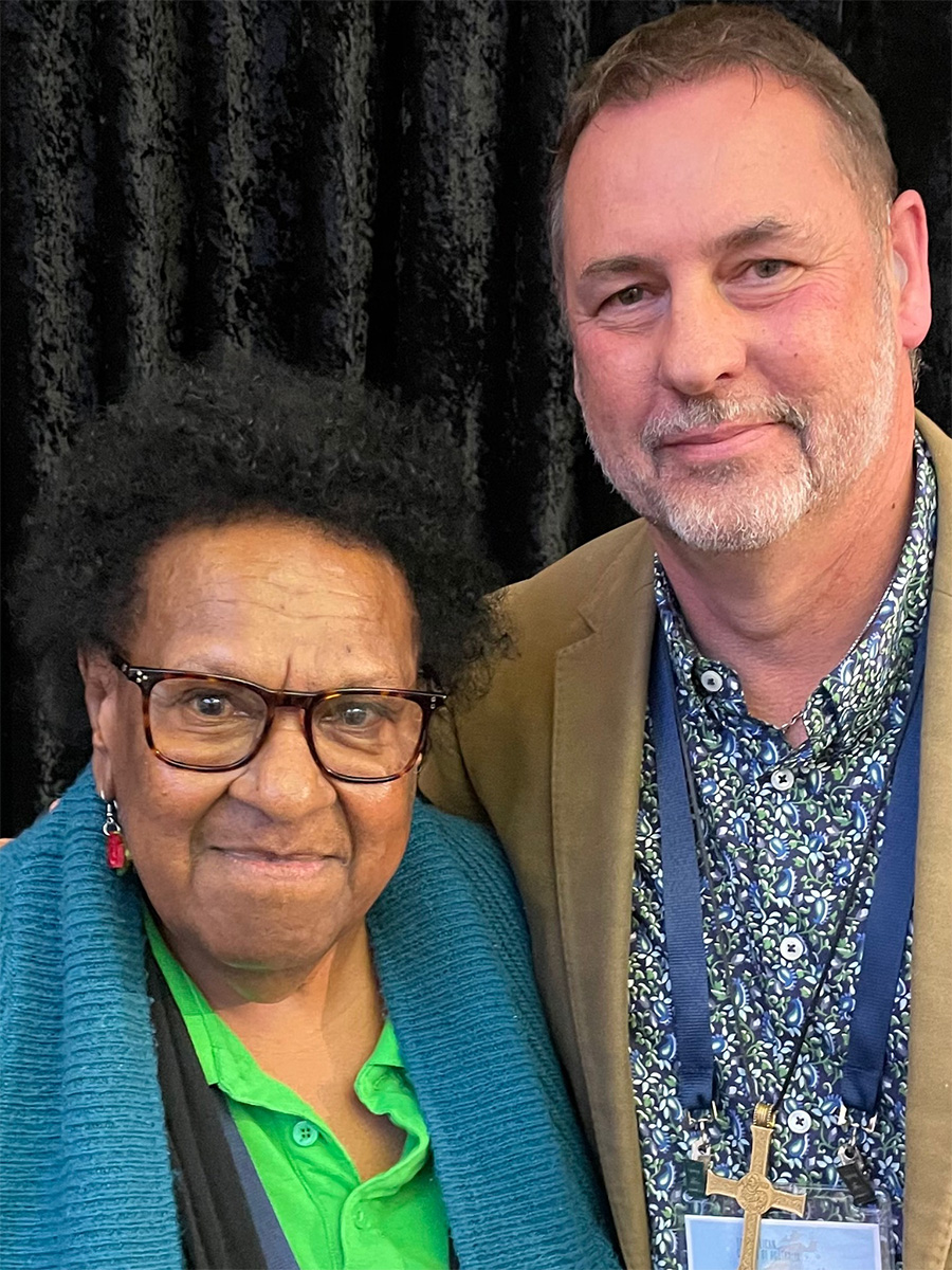 The National Aboriginal Bishop, the Rt Rev Chris McLeod, pictured with Auntie Dr McRose Elu, who won the last year’s Queensland Senior Australian of The Year Award for her tireless advocacy for Torres Strait communities