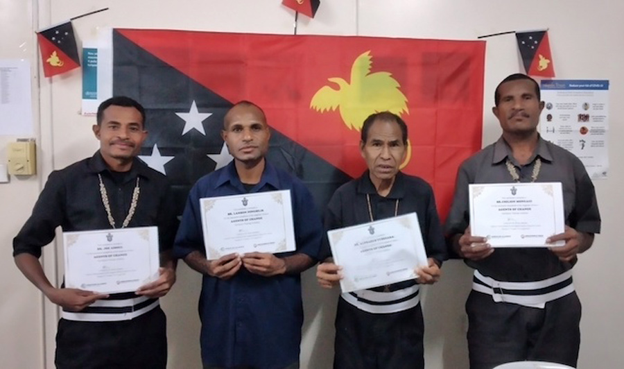 These four Melanesian Brothers were among those who participated in the Training of Trainers Workshop facilitated by Mr Dennis Kabekabe in July. ©Anglican Church of PNG
