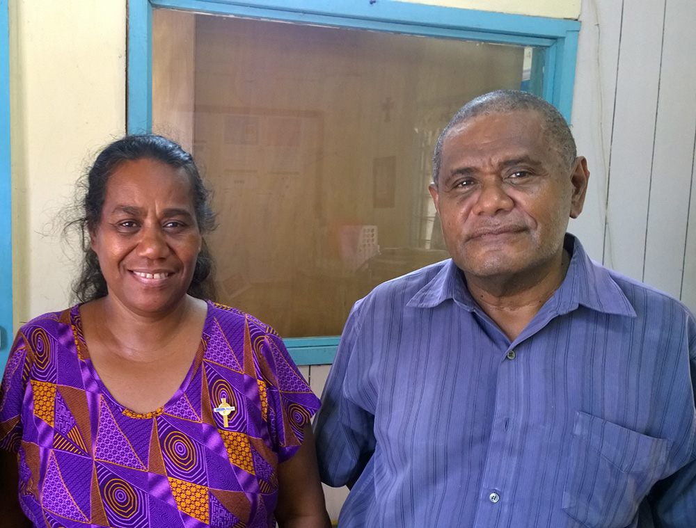The late George Kiriau pictured here with his wife Minnie, working with the ACOM Mothers’ Union Positive Parenting Program © ABM-AID