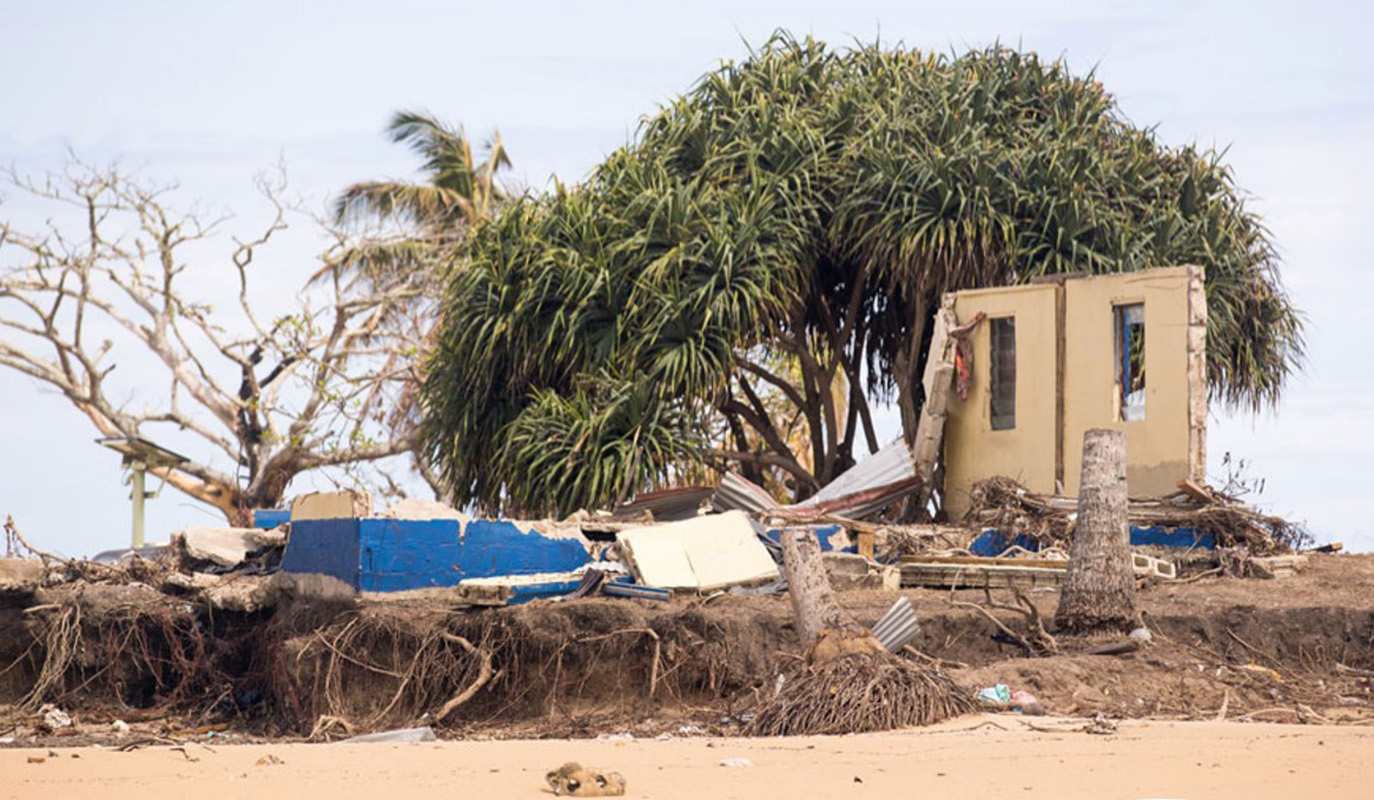Some of the damage caused by the tsunami waves that hit Tonga © Diocese of Polynesia. Used with permission.