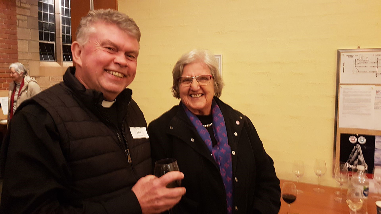 ABM's Executive Director, the Rev Dr John Deane, and Coaldrake Medal recipient, Mary Catford. © ABM_Meagan Schwarz