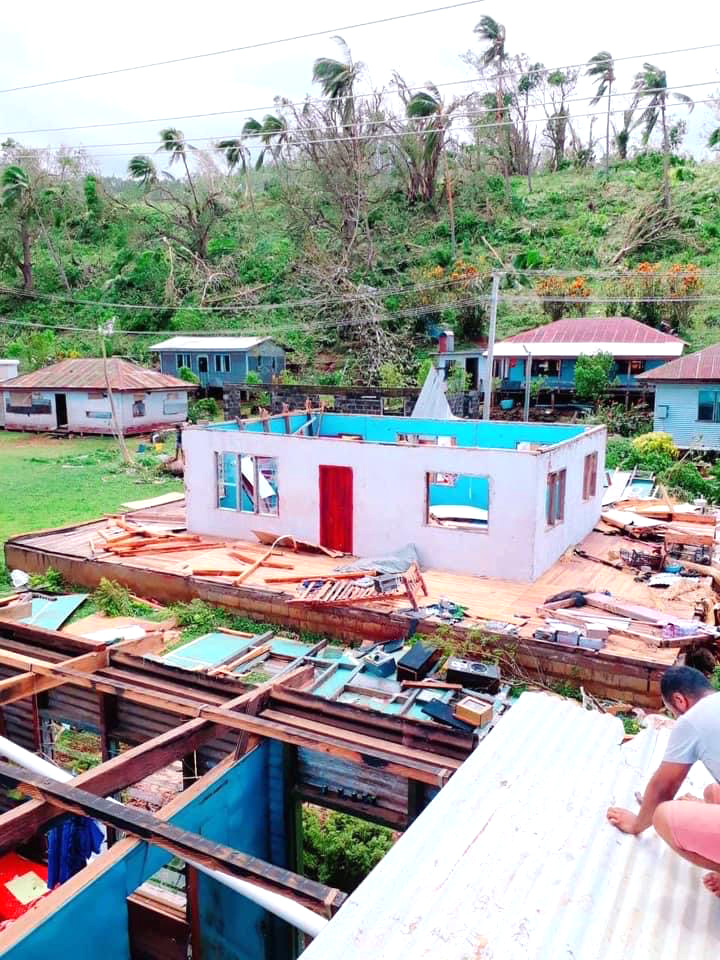 Cyclones are a common disaster threat to Fiji. These roofs were destroyed by Cyclone Yasa in Fiji in December 2020