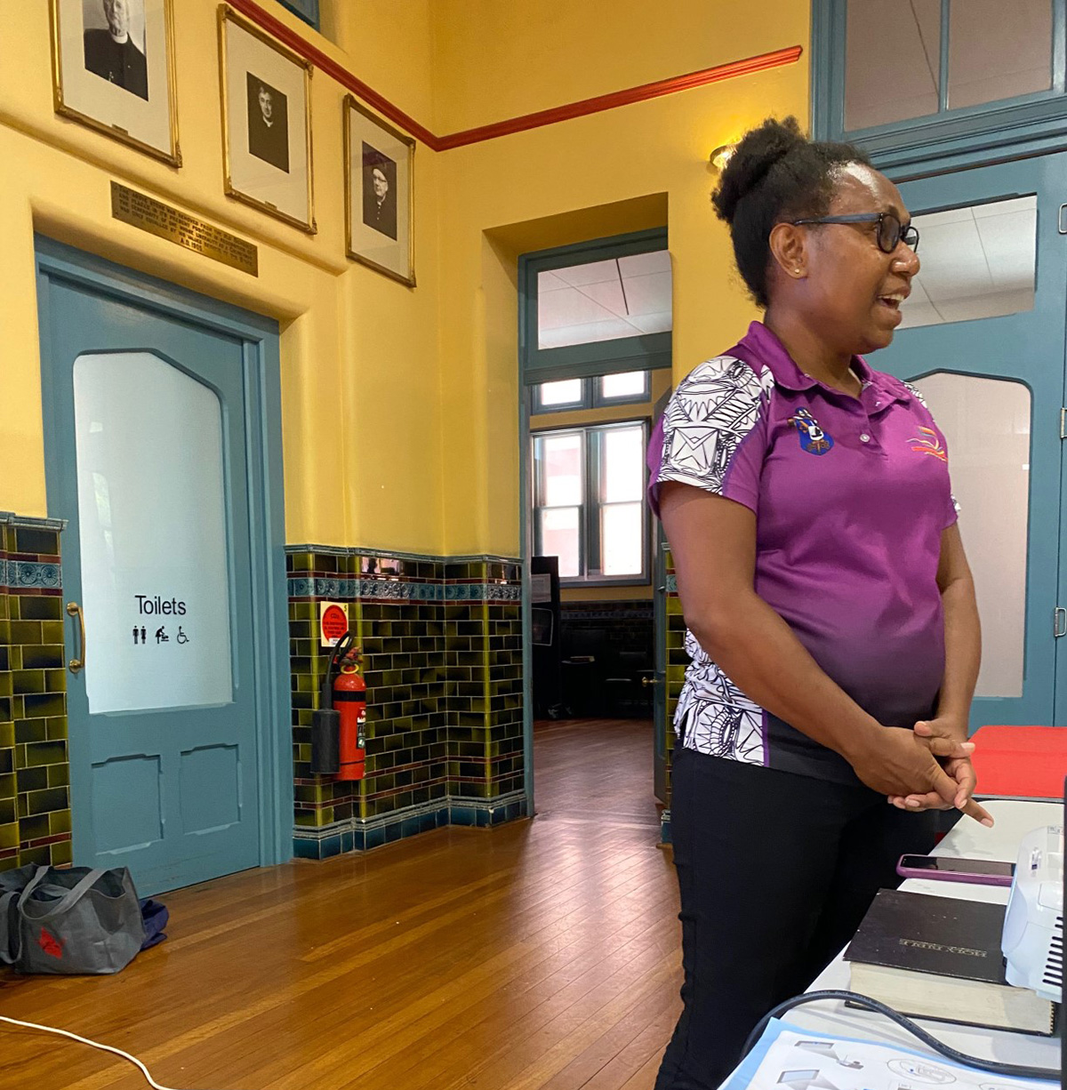 Cassendra gives a presentation on her work with Anglicare PNG to a meeting of the ABM Sydney Auxiliary at Christ Church St Laurence, Haymarket. © Simolyn Delgado:ABM