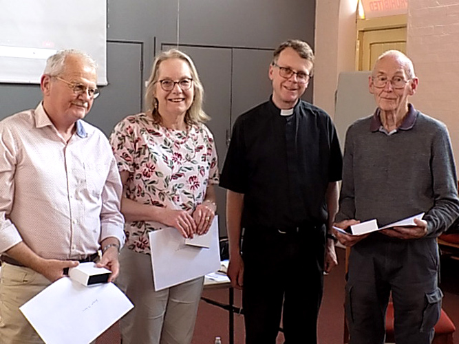 Coaldrake awardees, Rodger and Sue O'Hara and Ian Smith, from Bendigo Diocese.