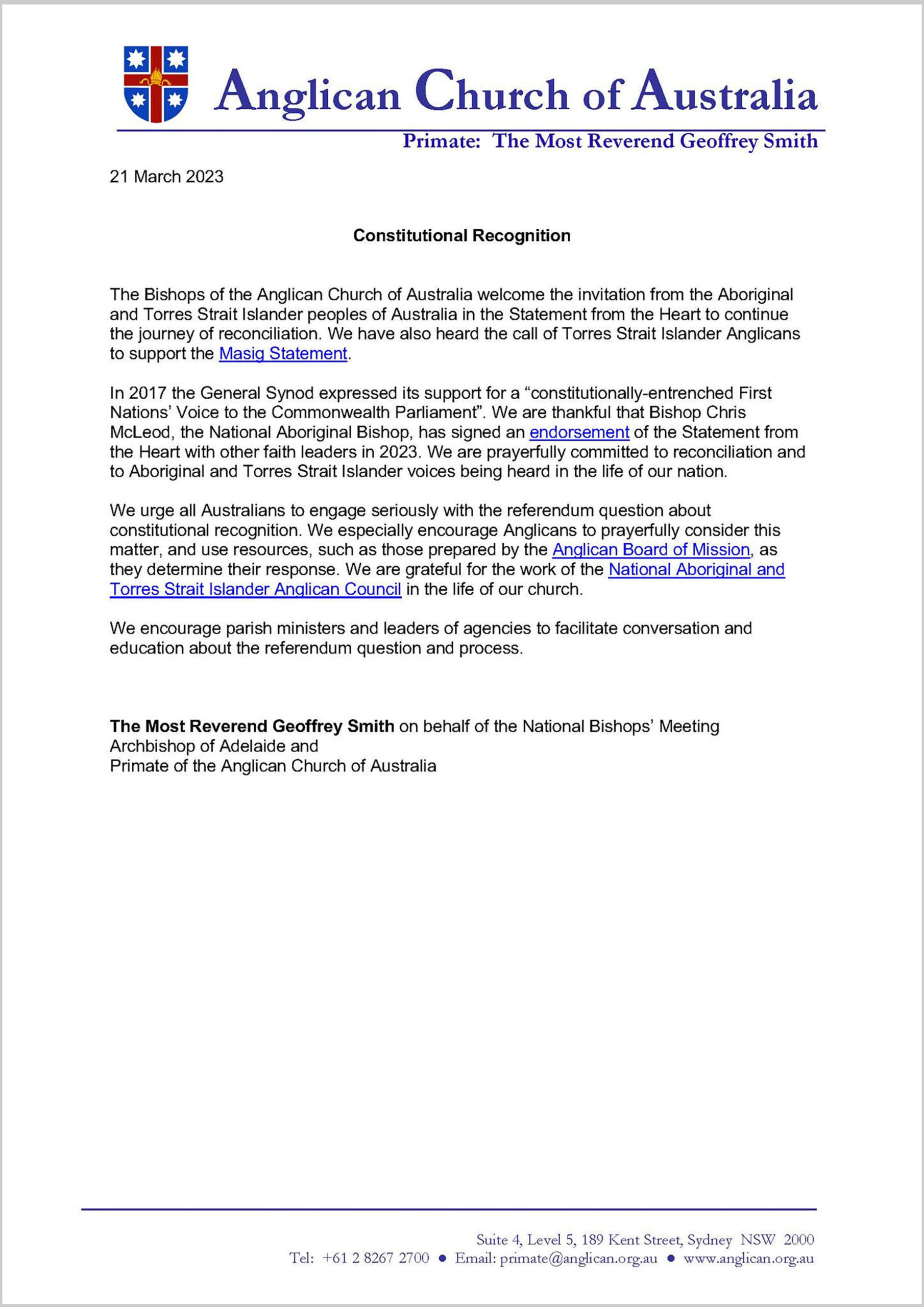 Constitutional Recognition Statement