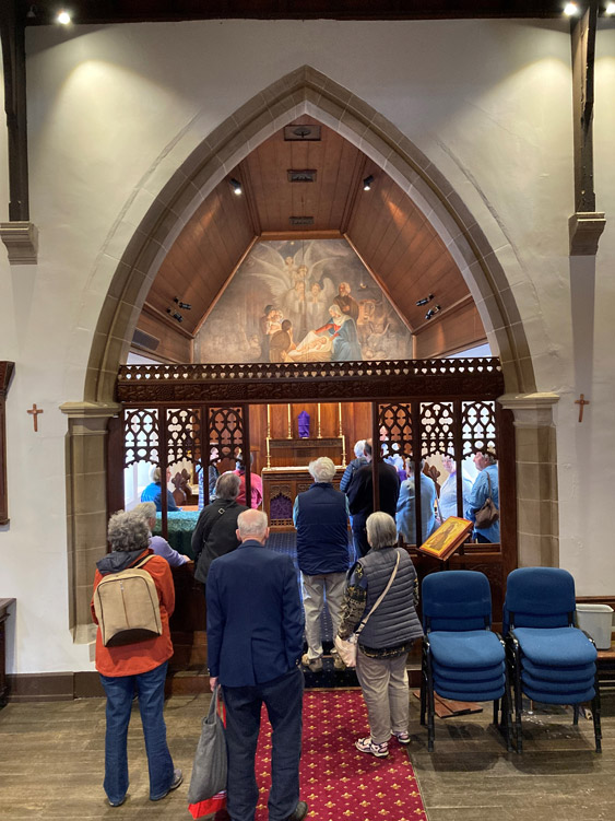 The tour group visits the Side Chapel at All Saints Anglican Church, South Hobart ©ABM