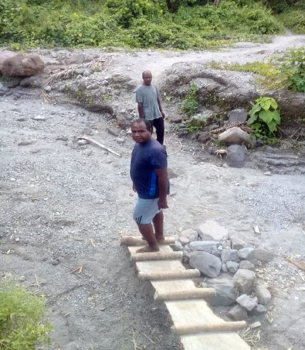 Villagers take transect walk during disaster management training on Savo Island © ACOM.