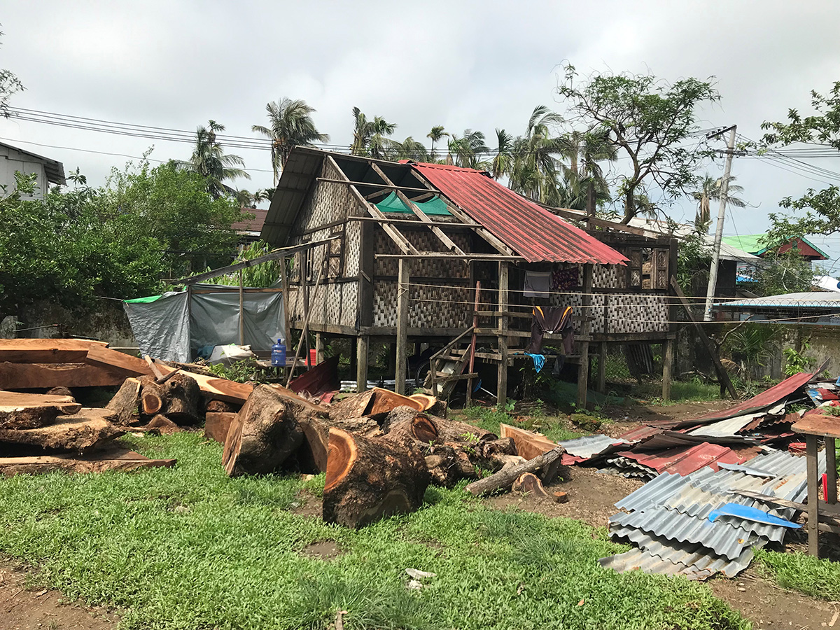 A house in Sittwe partly damaged by the cyclone. © CPM. Used with permission.