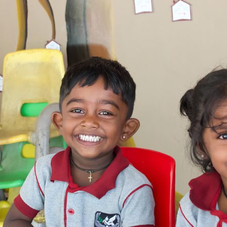 Four-year-old Keethan* is getting a great start to his education by attending pre-school. © ABM/Stephen Daughtry.