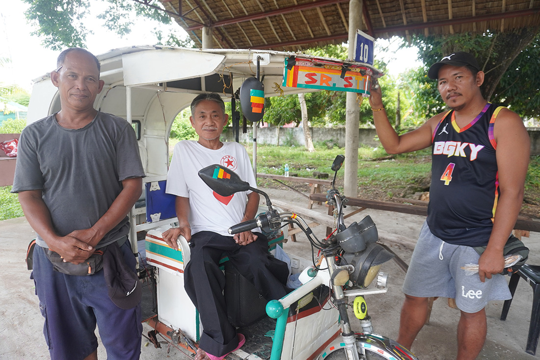 Joel, Ramsy and Joseph drive motorcycle taxis in Toledo city in the Philippines. They supplement their income through home gardening. © IFI-VIMROD. Used with permission.