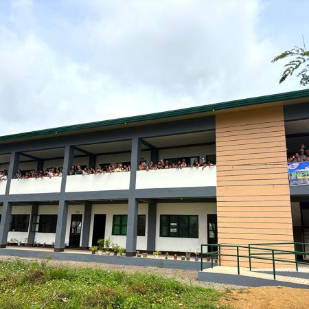The newly completed two-storey building at St Mark’s Campus, Isabela Province, officially opened in March 2026 © ABM/Meagan Schwarz.