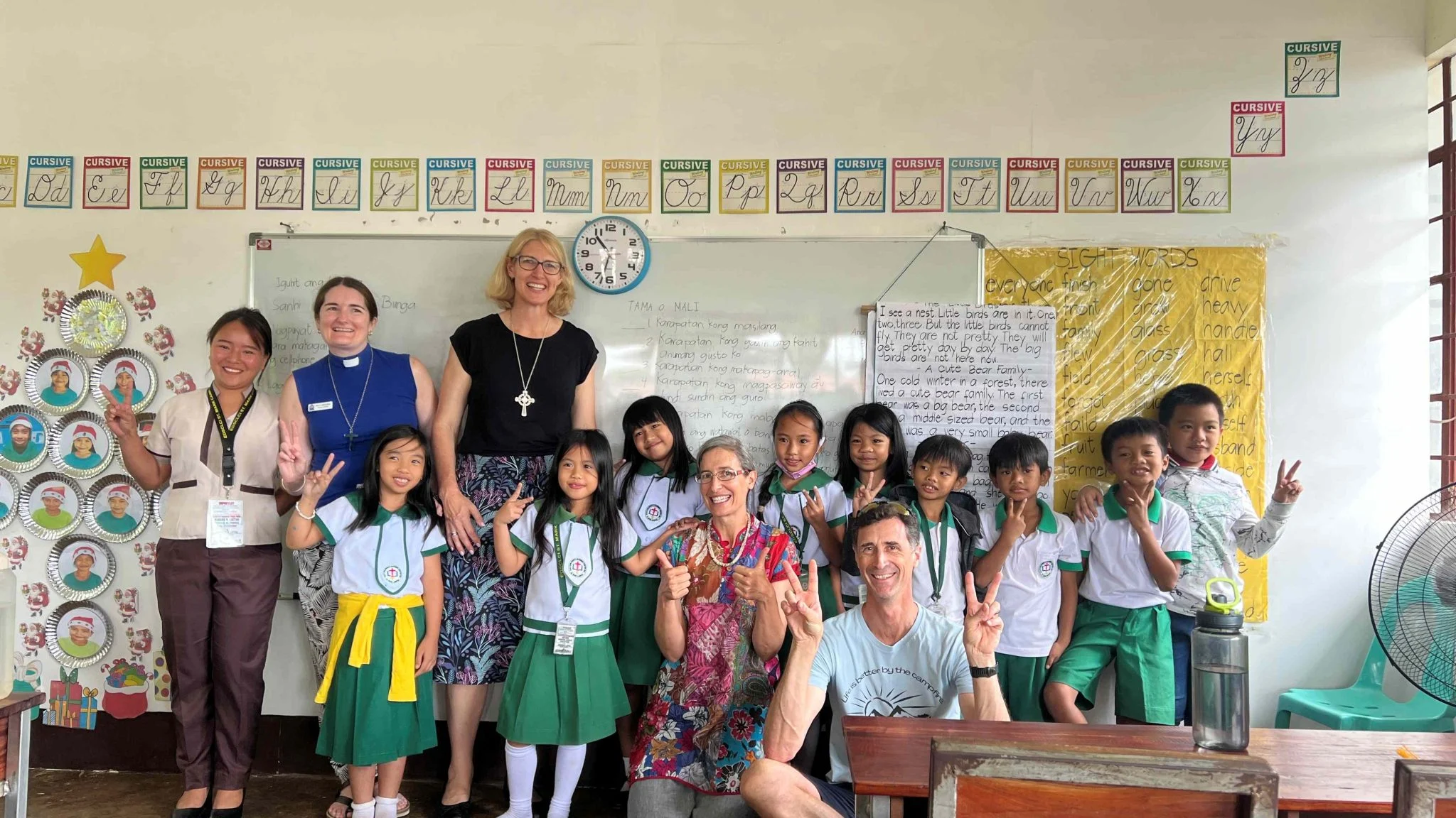 Bishop Sarah, Rev’d Juliana, Darius, and ABM’s Meagan Schwarz visit St Mark’s Children’s Learning Centre in Santiago, where the 2024 Archbishop’s ABM November Appeal is helping build new classrooms © Anglican Focus.