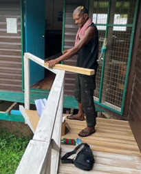Carpenter, Mr MacDonald Barua, has been working on disability access to the library, as required for institute registration.