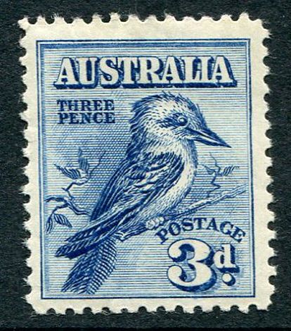 Just the kind of stamp that H.G. Simpson was looking for – a threepenny kingfisher.