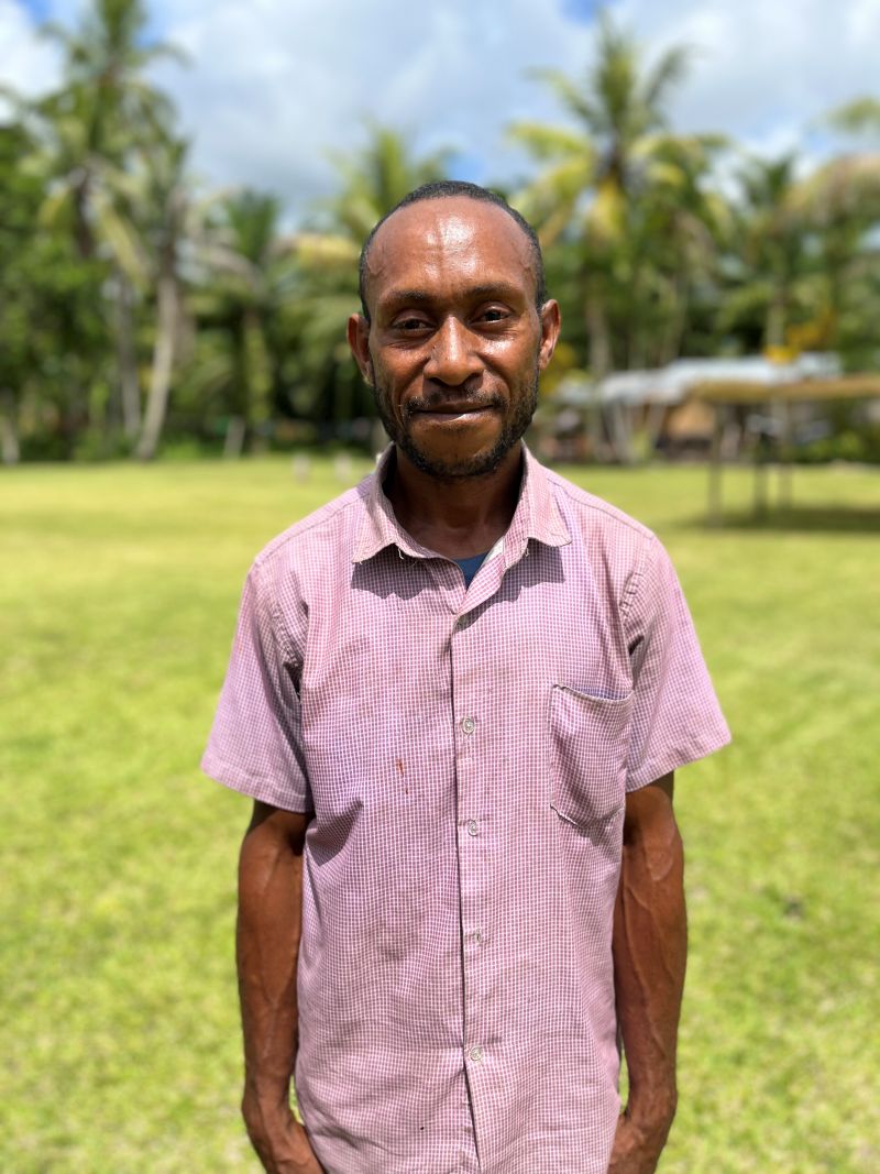 Ronald from Sorovi Adult Literacy School in Popondetta has had a second chance at an education. Nov 2024, PNG. © ABM AID/Kate Winney