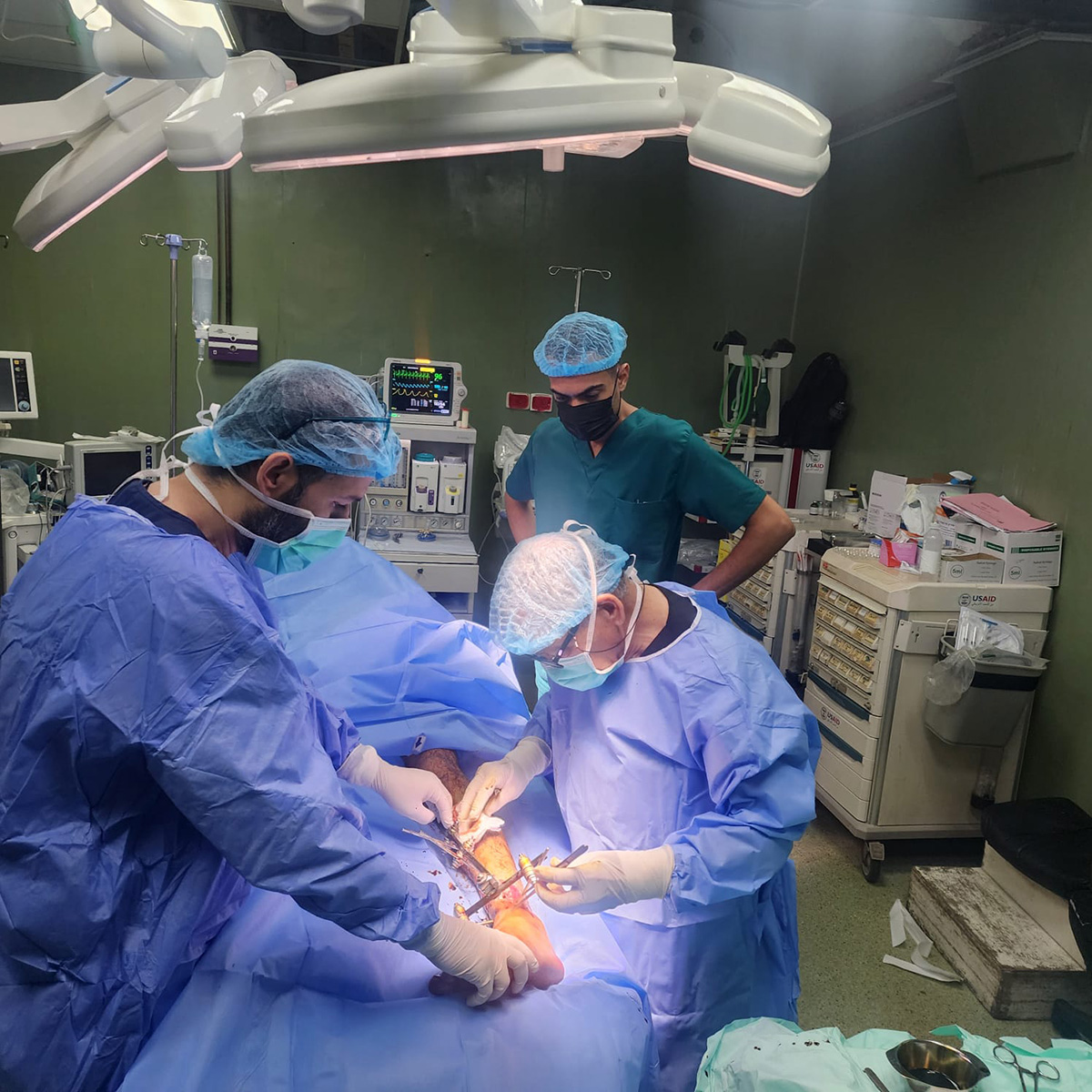 Wrist surgery at Al Ahli Hospital.