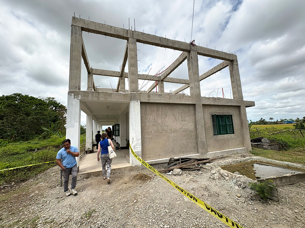This new school building is not yet complete, but it’s already being used as an office and Grade 3 classroom © Meagan Schwarz/ABM