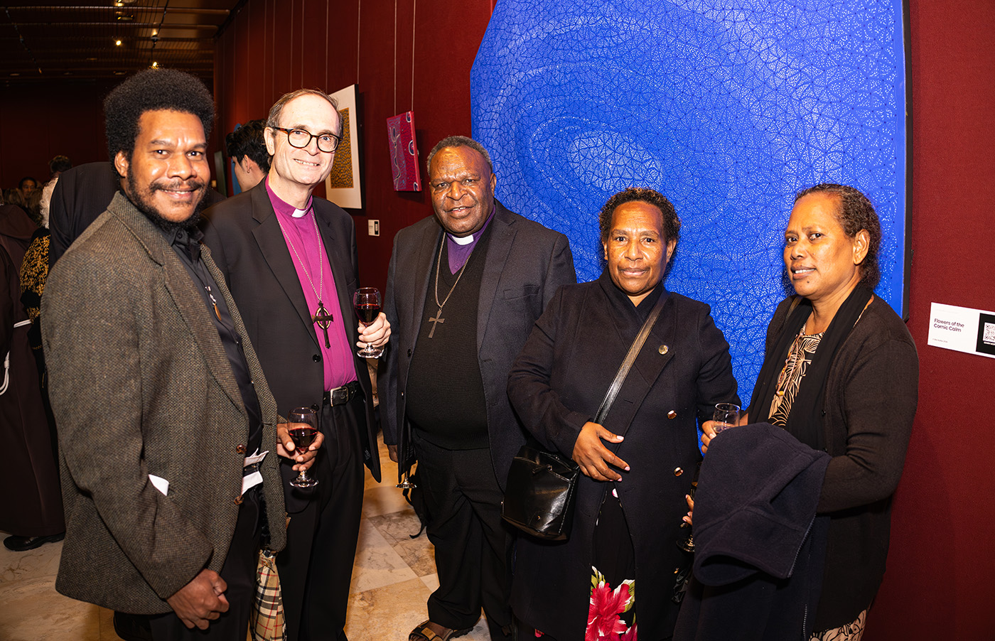 Guests at the dinner included L-R Br Zebedee Tausabe MBH from the Melanesian Brotherhood, Bishop Keith Joseph from Diocese of North Queensland, Acting Archbishop Nathan Ingen and Mother Jesicah Ingen from the Anglican Church of PNG and Mercy Hauriasi from the Anglican Church of Melanesia. © ABM.
