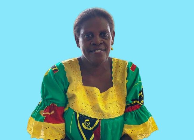 Hilda Garae is proud to teach literacy at Port Olry, Santo Island, Vanuatu © ACOM Vanuatu. Used with permission.