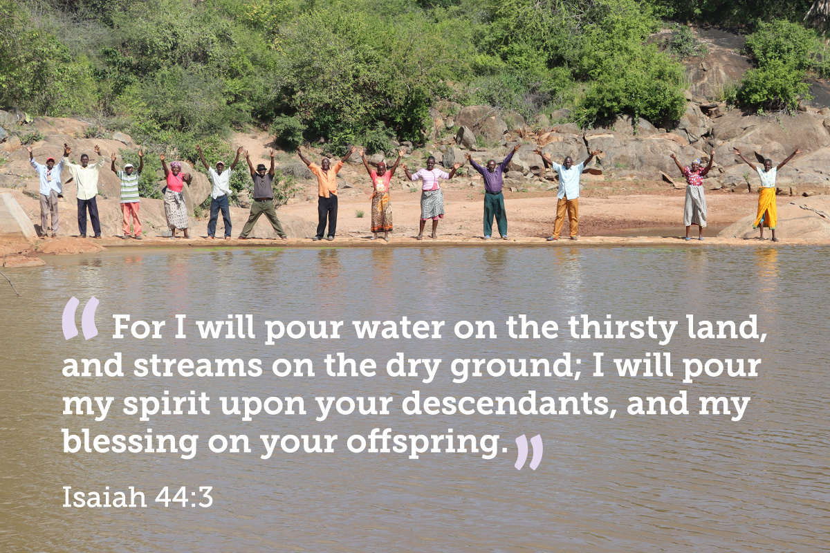 Water is life. In Kenya, your generous support enabled our partner, Anglican Development Services Eastern, to work with local people to build a sand dam that provides fresh water close by. © ADSE. Used with permission.