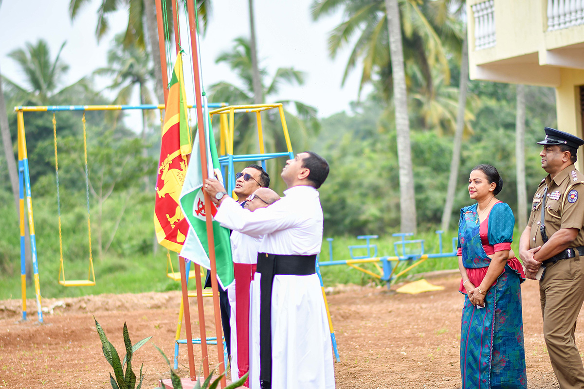 Mr Anjana, Bishop Nishantha and Father Sanath © Diocese of Kurunagala. Used with permission.