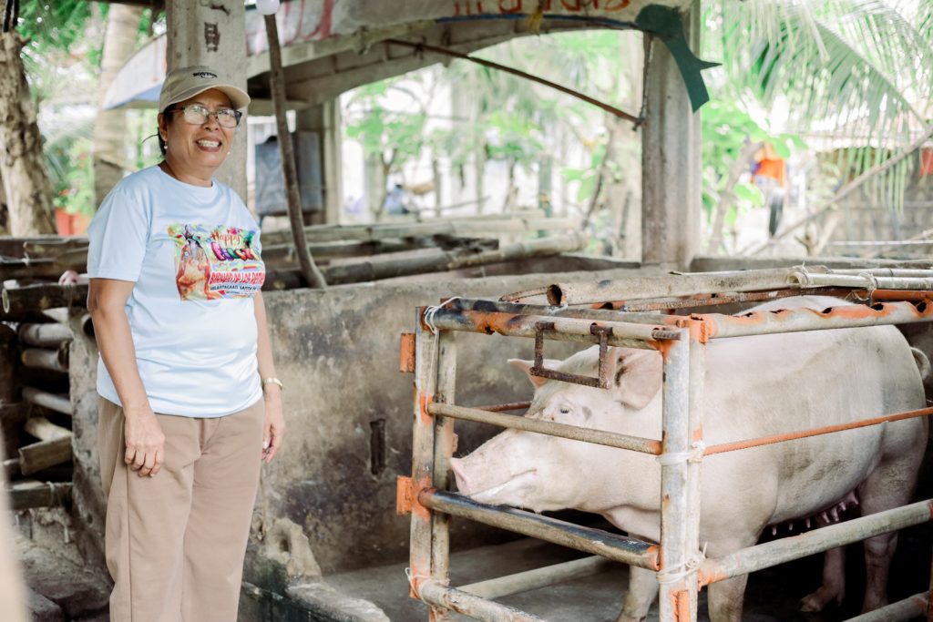 Using the low-exernal-input method of sustainable agriculture, Luz saved on commercial pigfeed © IFI-VIMROD. Used with permission.