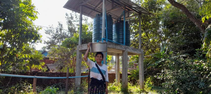 Naw Kho Ree Nar’s village now has a supply of clean water, allowing the village to thrive throughout the year, not just in the cooler months. © CPM. Used with permission.