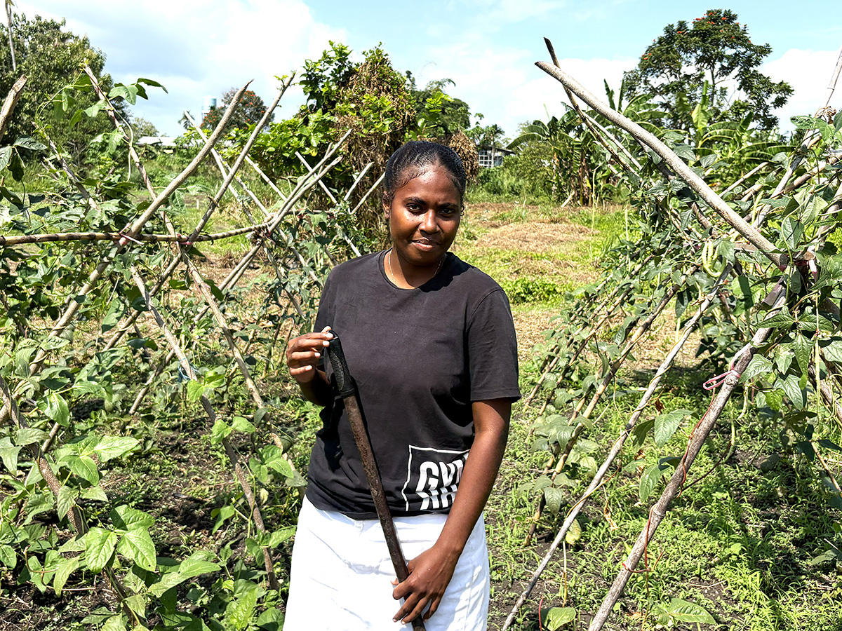 In the Solomon Islands, Constance and her classmates learn skills in sustainable agriculture Credit: Meagan Schwarz, ABM AID. Used with permission.
