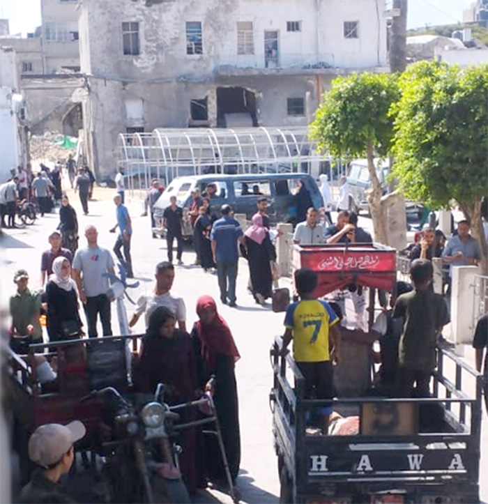 Crowds outside the Al Ahli Arab Hospital in Gaza © Diocese of Jerusalem